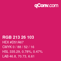 Farbcode: RGB 213 26 103 | qconv.com