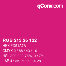 Color code: RGB 213 26 122 | qconv.com