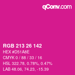 Color code: RGB 213 26 142 | qconv.com