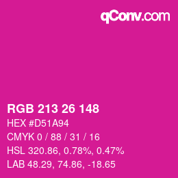 Color code: RGB 213 26 148 | qconv.com