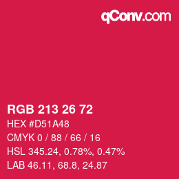 Color code: RGB 213 26 72 | qconv.com