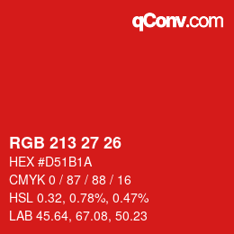 Color code: RGB 213 27 26 | qconv.com