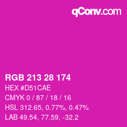 Color code: RGB 213 28 174 | qconv.com