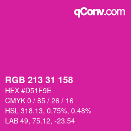 Color code: RGB 213 31 158 | qconv.com