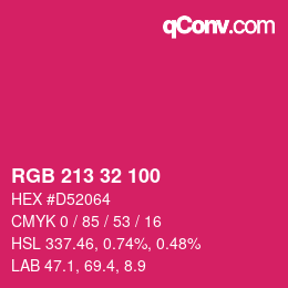 Color code: RGB 213 32 100 | qconv.com