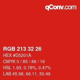 Color code: RGB 213 32 26 | qconv.com