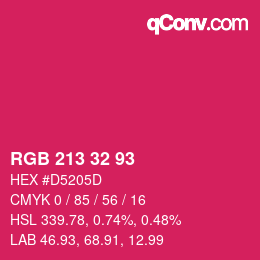 Color code: RGB 213 32 93 | qconv.com