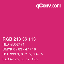 Color code: RGB 213 36 113 | qconv.com