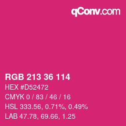 Color code: RGB 213 36 114 | qconv.com