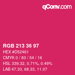 Color code: RGB 213 36 97 | qconv.com