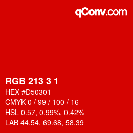 Color code: RGB 213 3 1 | qconv.com