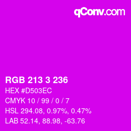 Color code: RGB 213 3 236 | qconv.com