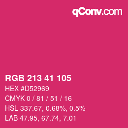 Color code: RGB 213 41 105 | qconv.com