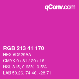 Color code: RGB 213 41 170 | qconv.com