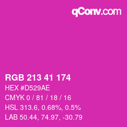 Color code: RGB 213 41 174 | qconv.com