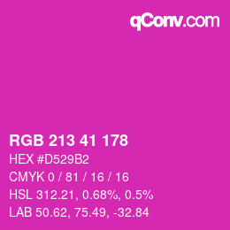 Color code: RGB 213 41 178 | qconv.com