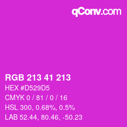 Color code: RGB 213 41 213 | qconv.com