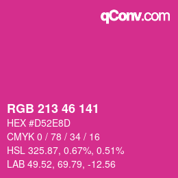 カラーコード: RGB 213 46 141 | qconv.com