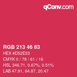 Color code: RGB 213 46 83 | qconv.com