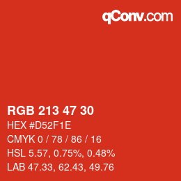 Código de color: RGB 213 47 30 | qconv.com