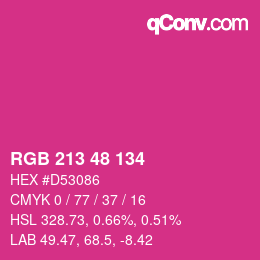 Color code: RGB 213 48 134 | qconv.com
