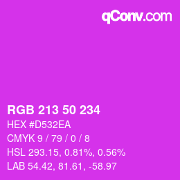 Farbcode: RGB 213 50 234 | qconv.com