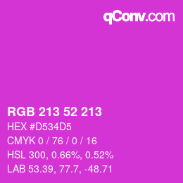 Color code: RGB 213 52 213 | qconv.com