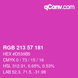 Color code: RGB 213 57 181 | qconv.com