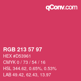 Color code: RGB 213 57 97 | qconv.com