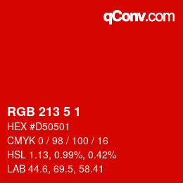 Color code: RGB 213 5 1 | qconv.com