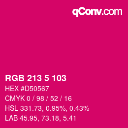Color code: RGB 213 5 103 | qconv.com