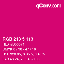 Color code: RGB 213 5 113 | qconv.com