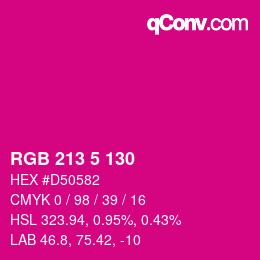 Color code: RGB 213 5 130 | qconv.com