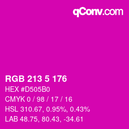 Color code: RGB 213 5 176 | qconv.com