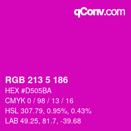 Color code: RGB 213 5 186 | qconv.com
