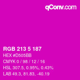 Color code: RGB 213 5 187 | qconv.com