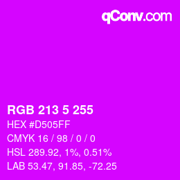Color code: RGB 213 5 255 | qconv.com