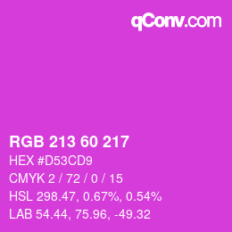 Color code: RGB 213 60 217 | qconv.com