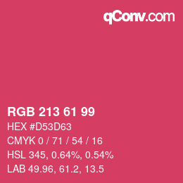 Código de color: RGB 213 61 99 | qconv.com