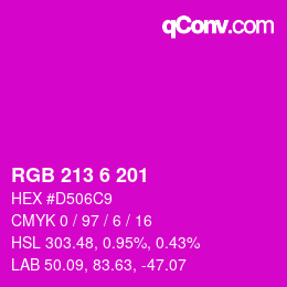 Color code: RGB 213 6 201 | qconv.com