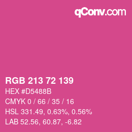 Color code: RGB 213 72 139 | qconv.com