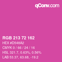 Color code: RGB 213 72 162 | qconv.com