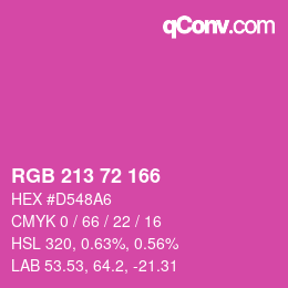 Color code: RGB 213 72 166 | qconv.com