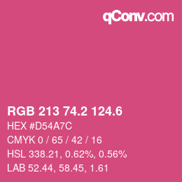カラーコード: RGB 213 74.2 124.6 | qconv.com
