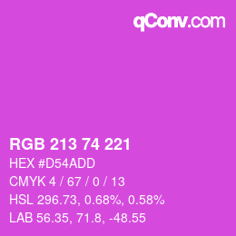 Color code: RGB 213 74 221 | qconv.com