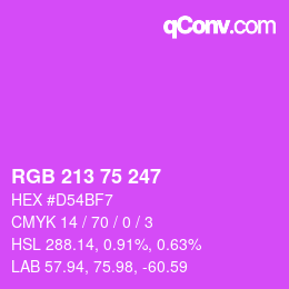 Color code: RGB 213 75 247 | qconv.com