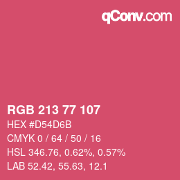 颜色代码: RGB 213 77 107 | qconv.com