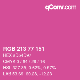 Farbcode: RGB 213 77 151 | qconv.com