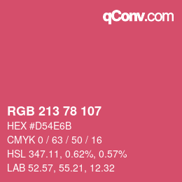Color code: RGB 213 78 107 | qconv.com