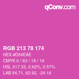 Color code: RGB 213 78 174 | qconv.com